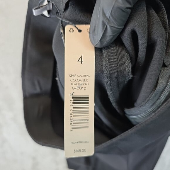 Nic + Zoe Pintuck Slit Leg Trouser Pants Women's Size 4 Black Onyx High Rise - Picture 8 of 16